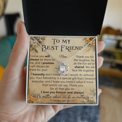 To My Best Friend – Love Knot Necklace | Forever & Always by My Side