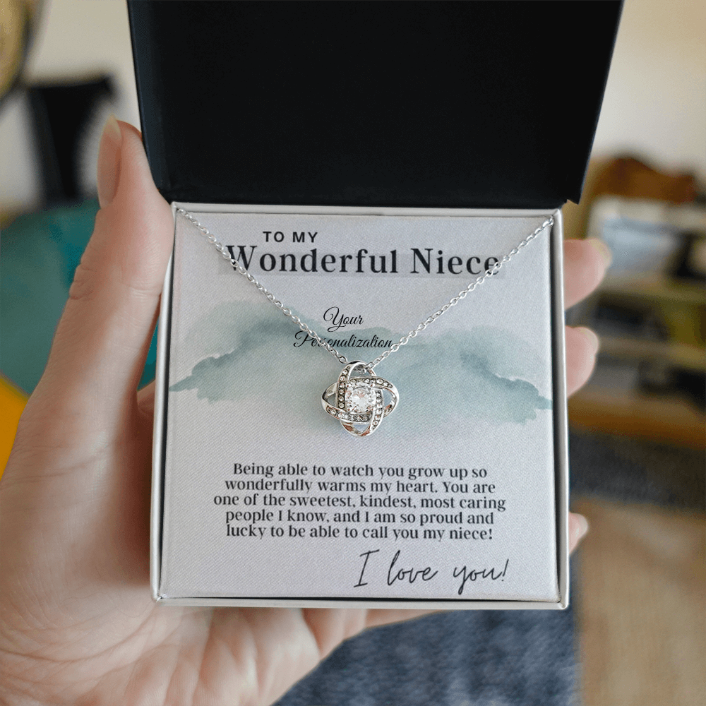 To My Wonderful Niece – Love Knot Necklace | A Forever Bond Gift