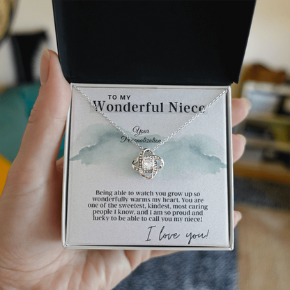 To My Wonderful Niece – Love Knot Necklace | A Forever Bond Gift