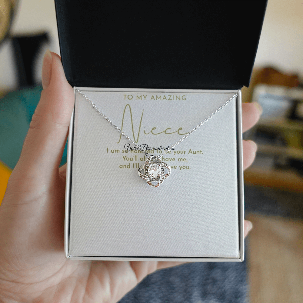To My Amazing Niece – Love Knot Necklace from Aunt | Forever Bond Gift