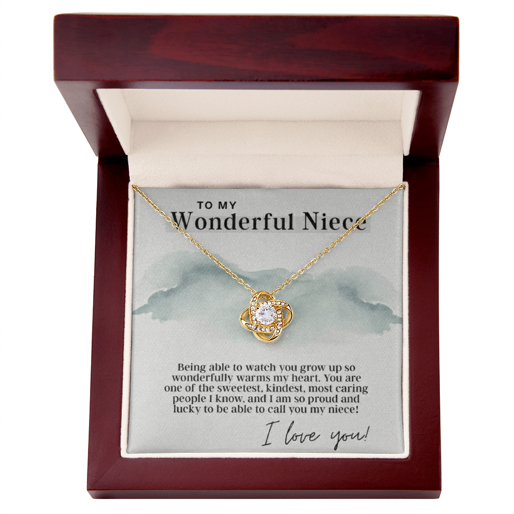 To My Wonderful Niece – Love Knot Necklace | A Forever Bond Gift