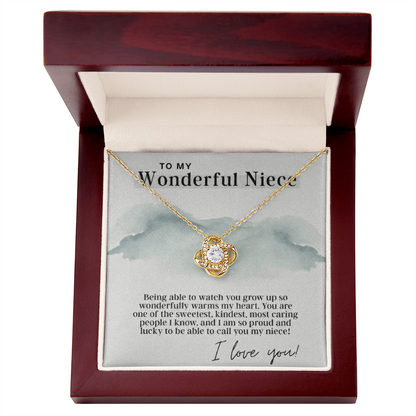 To My Wonderful Niece – Love Knot Necklace | A Forever Bond Gift