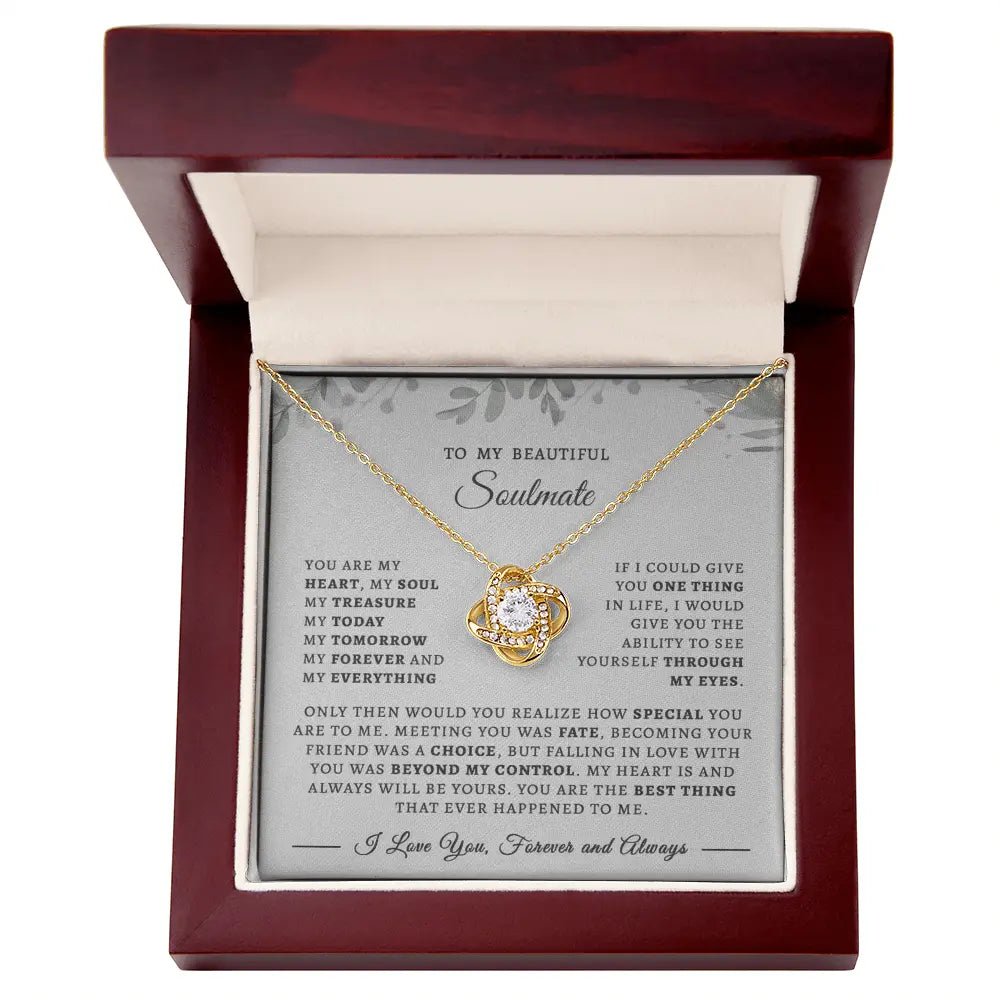 To My Beautiful Soulmate Necklace – Forever & Always Love Message Gift ShineOn Fulfillment