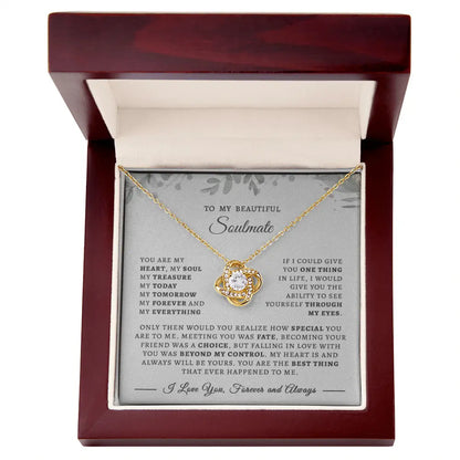 To My Beautiful Soulmate Necklace – Forever & Always Love Message Gift ShineOn Fulfillment