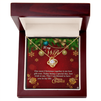 To My Wife — Christmas Love Knot Necklace