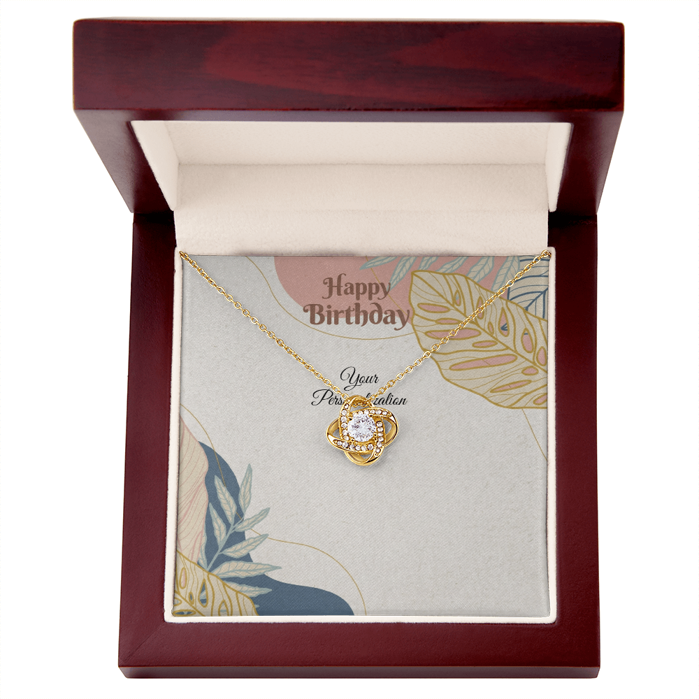Happy Birthday Love Knot Necklace for Wife, Girlfriend, Daughter, Granddaughter,Mom, Niece, Sister & Soulmate