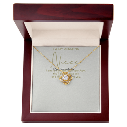 To My Amazing Niece – Love Knot Necklace from Aunt | Forever Bond Gift