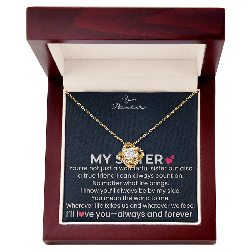 My Sister – Love Knot Necklace | Always and Forever by My Side