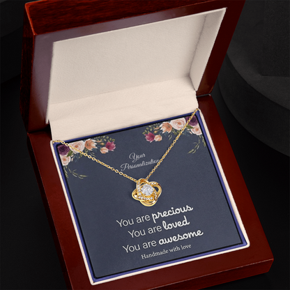 You Are Precious – To My Mom, Wife, Sister, Daughter, Girlfriend, Soulmate | Love Knot Necklace