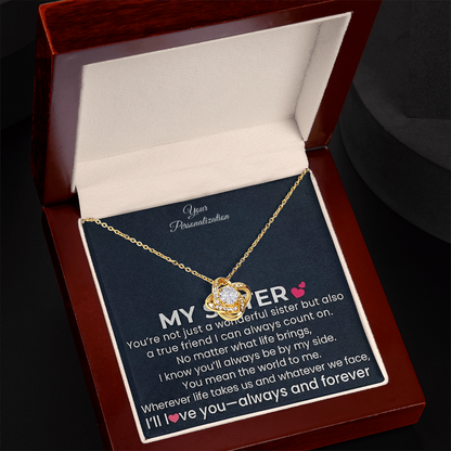 My Sister – Love Knot Necklace | Always and Forever by My Side