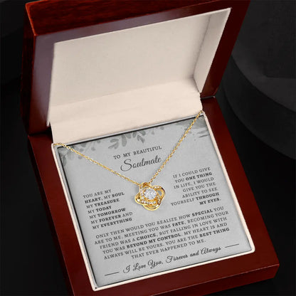 To My Beautiful Soulmate Necklace – Forever & Always Love Message Gift ShineOn Fulfillment