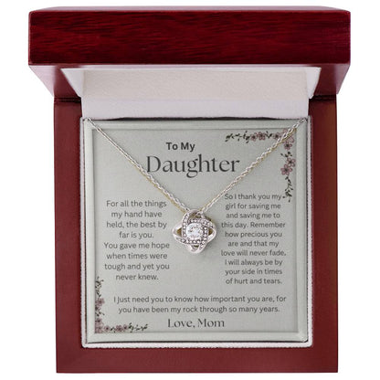 To My Daughter – Infinity Knot Necklace & Keepsake Message Card (From Mom)