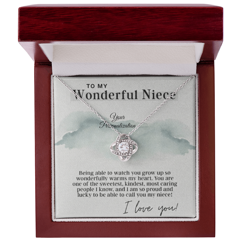 To My Wonderful Niece – Love Knot Necklace | A Forever Bond Gift