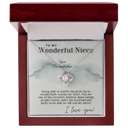 To My Wonderful Niece – Love Knot Necklace | A Forever Bond Gift