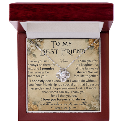 To My Best Friend – Love Knot Necklace | Forever & Always by My Side