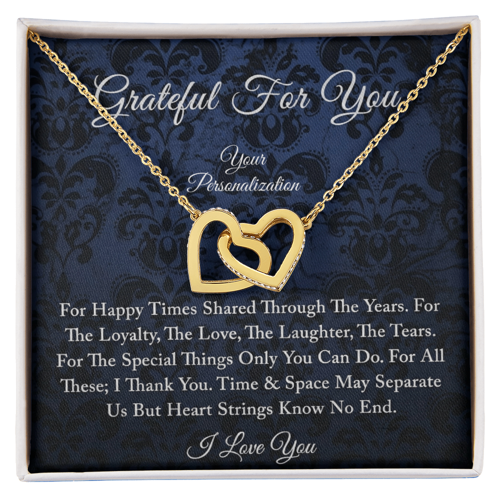 Grateful For You – To My Wife, Soulmate, Girlfriend | Interlocking Hearts Necklace | A Bond That Knows No End