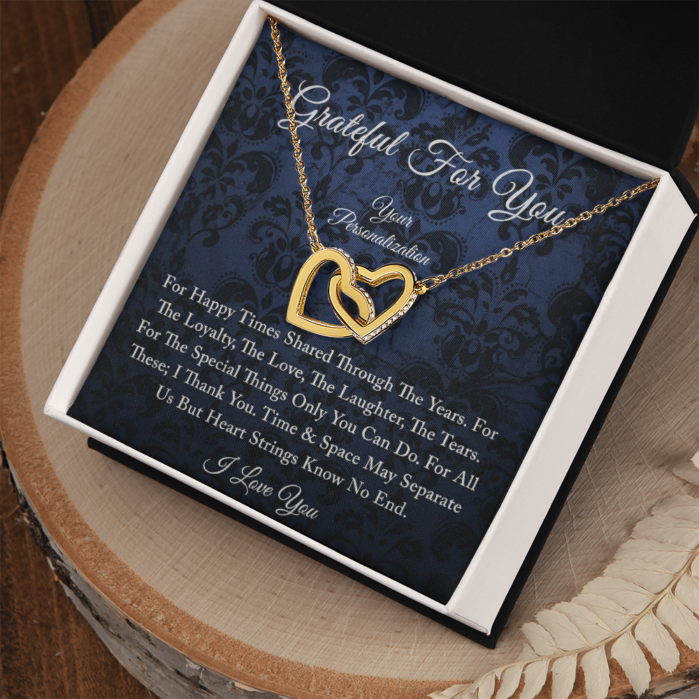 Grateful For You – To My Wife, Soulmate, Girlfriend | Interlocking Hearts Necklace | A Bond That Knows No End