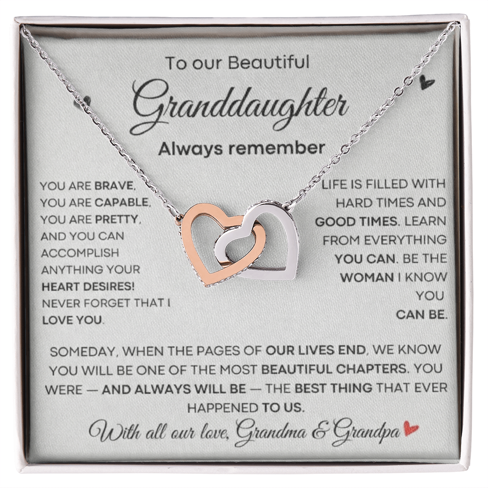 The Beautiful Granddaughter Interlocking Hearts Necklace: A Gift of Strength, Love, and Guidance