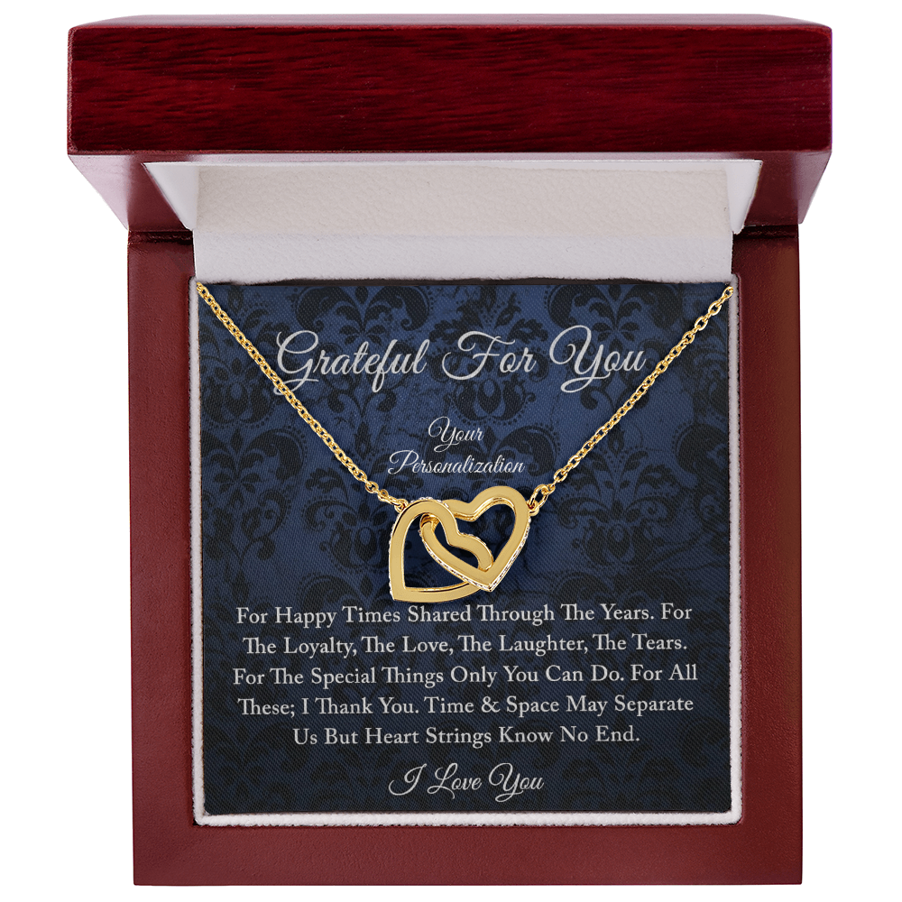 Grateful For You – To My Wife, Soulmate, Girlfriend | Interlocking Hearts Necklace | A Bond That Knows No End