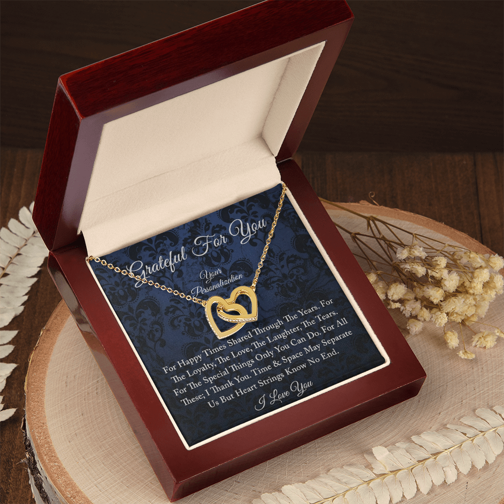 Grateful For You – To My Wife, Soulmate, Girlfriend | Interlocking Hearts Necklace | A Bond That Knows No End