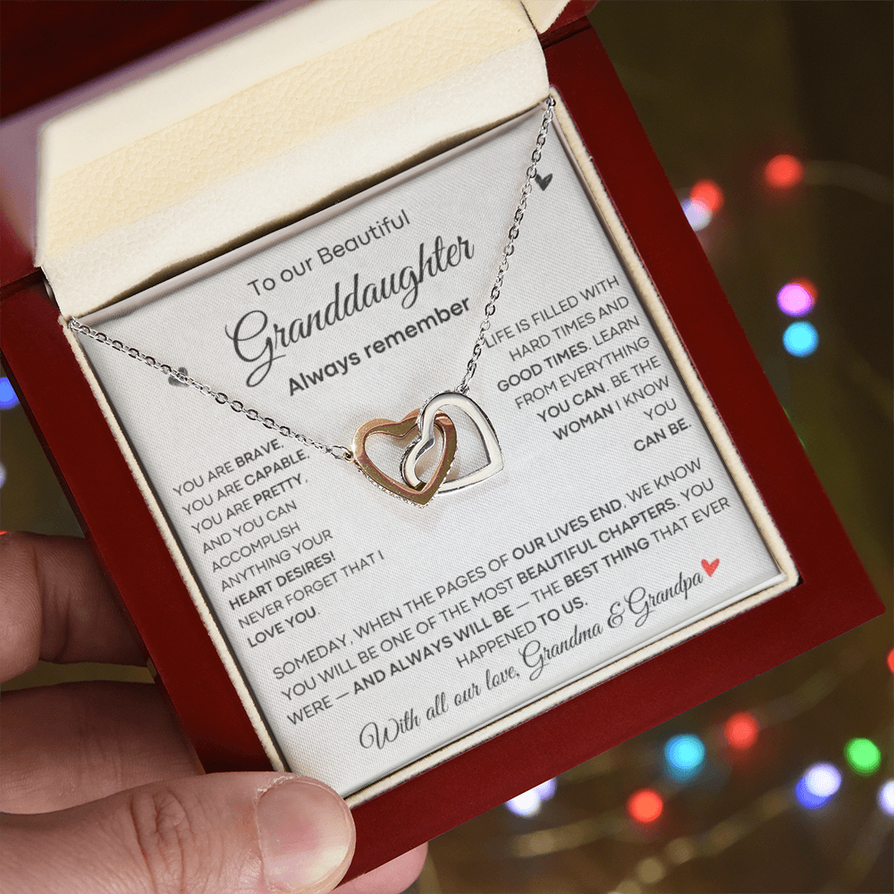 The Beautiful Granddaughter Interlocking Hearts Necklace: A Gift of Strength, Love, and Guidance