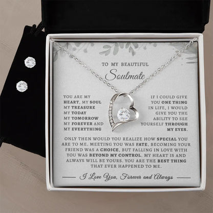 Forever Love Necklace & Earring Bundle Set for Wife/Soulmate – A Timeless Gift She'll Treasure ShineOn Fulfillment