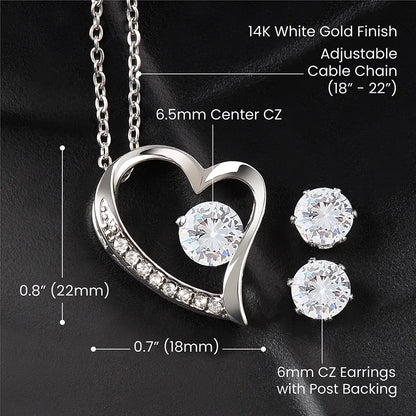 Forever Love Necklace & Earring Bundle Set for Wife/Soulmate – A Timeless Gift She'll Treasure ShineOn Fulfillment