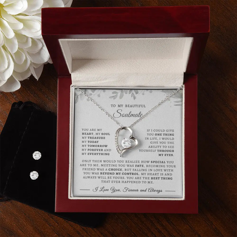 Forever Love Necklace & Earring Bundle Set for Wife/Soulmate – A Timeless Gift She'll Treasure ShineOn Fulfillment