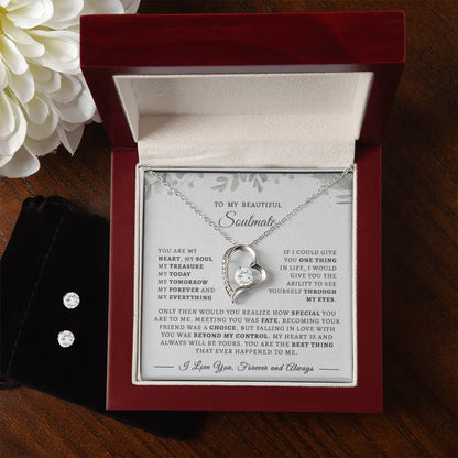 Forever Love Necklace & Earring Bundle Set for Wife/Soulmate – A Timeless Gift She'll Treasure ShineOn Fulfillment