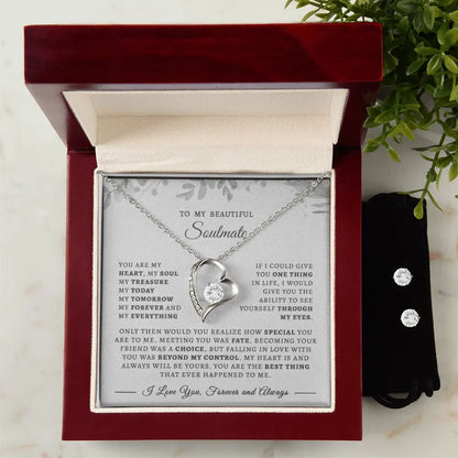 Forever Love Necklace & Earring Bundle Set for Wife/Soulmate – A Timeless Gift She'll Treasure ShineOn Fulfillment