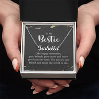 Personalized Bestie Name Necklace – Custom Gift with Message Card (Made in USA)