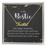 Personalized Bestie Name Necklace – Custom Gift with Message Card (Made in USA)
