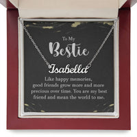 Personalized Bestie Name Necklace – Custom Gift with Message Card (Made in USA)