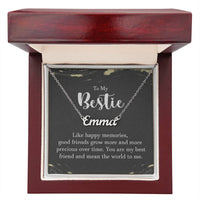 Personalized Bestie Name Necklace – Custom Gift with Message Card (Made in USA)