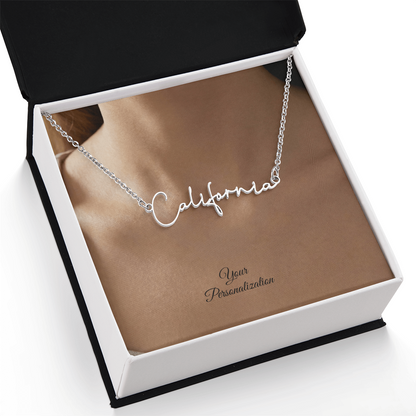 To My Wife, Girlfriend, Sister, Daughter, Niece, Soulmate, or Mom – Signature Style Custom Name Necklace