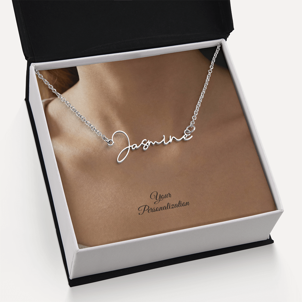 To My Wife, Girlfriend, Sister, Daughter, Niece, Soulmate, or Mom – Signature Style Custom Name Necklace