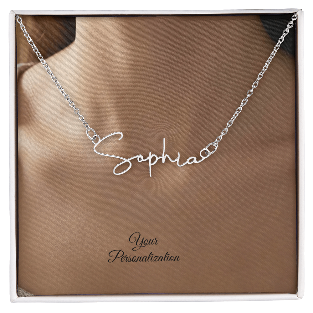 To My Wife, Girlfriend, Sister, Daughter, Niece, Soulmate, or Mom – Signature Style Custom Name Necklace