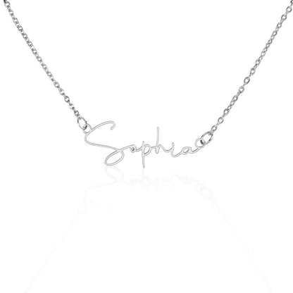 To My Wife, Girlfriend, Sister, Daughter, Niece, Soulmate, or Mom – Signature Style Custom Name Necklace