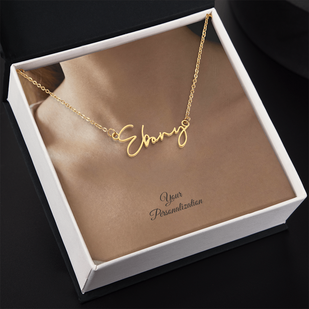 To My Wife, Girlfriend, Sister, Daughter, Niece, Soulmate, or Mom – Signature Style Custom Name Necklace