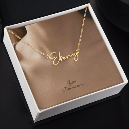 To My Wife, Girlfriend, Sister, Daughter, Niece, Soulmate, or Mom – Signature Style Custom Name Necklace