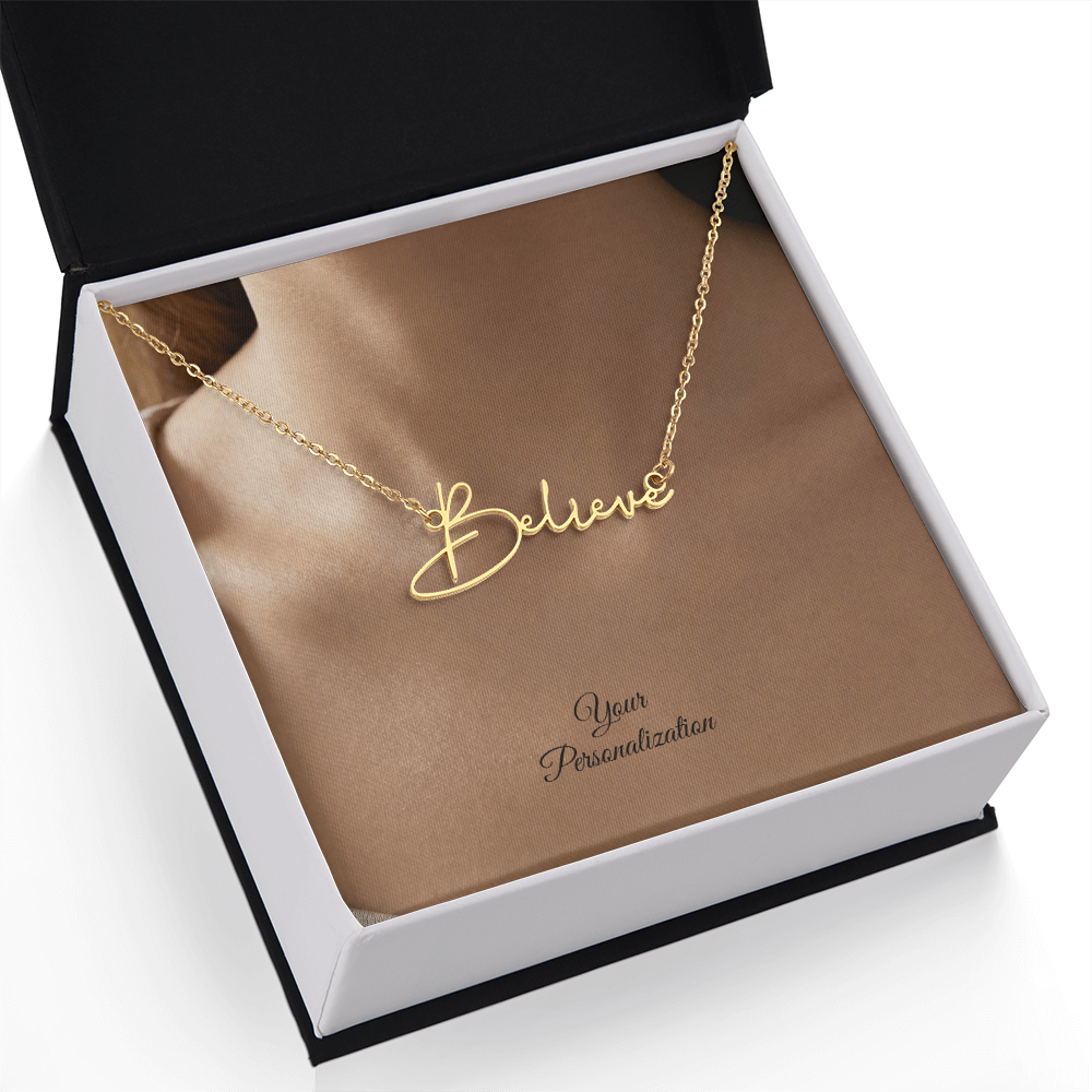 To My Wife, Girlfriend, Sister, Daughter, Niece, Soulmate, or Mom – Signature Style Custom Name Necklace