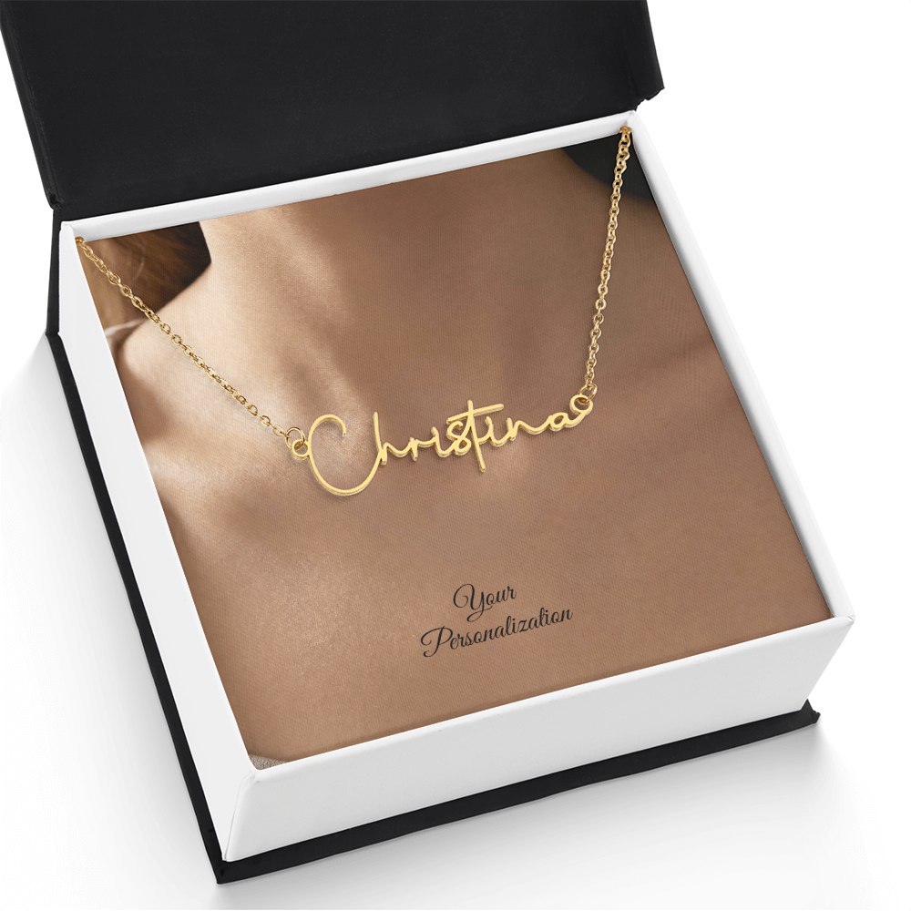 To My Wife, Girlfriend, Sister, Daughter, Niece, Soulmate, or Mom – Signature Style Custom Name Necklace