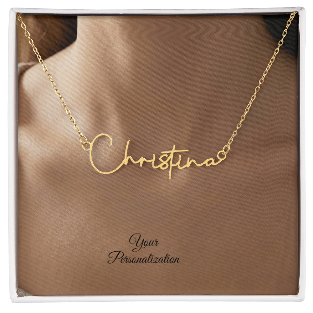 To My Wife, Girlfriend, Sister, Daughter, Niece, Soulmate, or Mom – Signature Style Custom Name Necklace