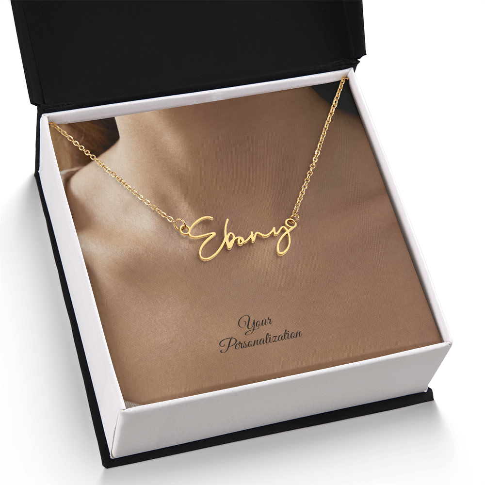 To My Wife, Girlfriend, Sister, Daughter, Niece, Soulmate, or Mom – Signature Style Custom Name Necklace