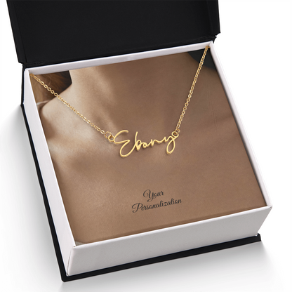 To My Wife, Girlfriend, Sister, Daughter, Niece, Soulmate, or Mom – Signature Style Custom Name Necklace