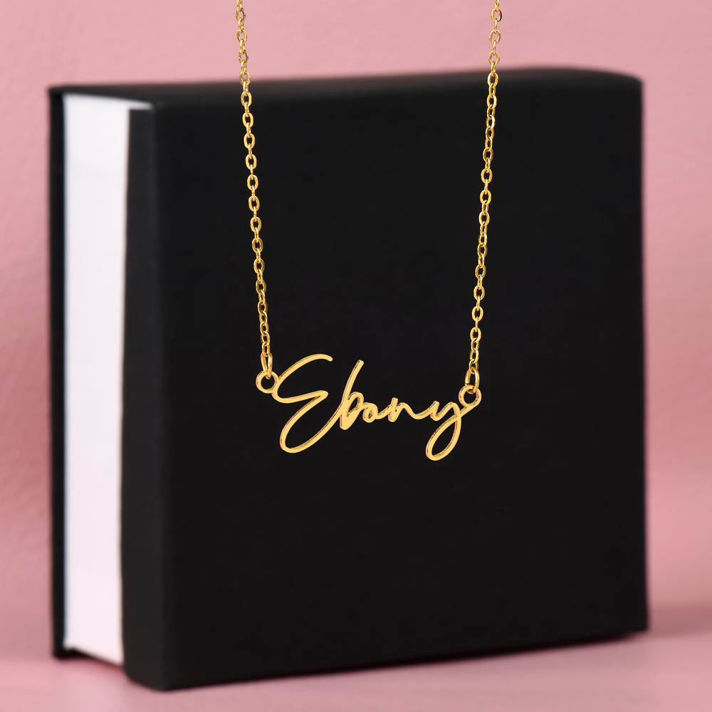 To My Wife, Girlfriend, Sister, Daughter, Niece, Soulmate, or Mom – Signature Style Custom Name Necklace