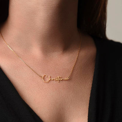 To My Wife, Girlfriend, Sister, Daughter, Niece, Soulmate, or Mom – Signature Style Custom Name Necklace