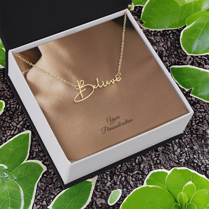 To My Wife, Girlfriend, Sister, Daughter, Niece, Soulmate, or Mom – Signature Style Custom Name Necklace