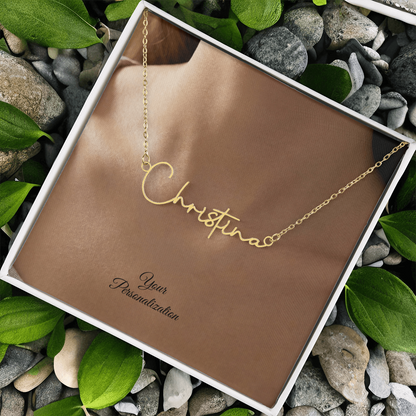 To My Wife, Girlfriend, Sister, Daughter, Niece, Soulmate, or Mom – Signature Style Custom Name Necklace