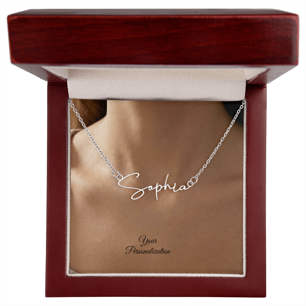 To My Wife, Girlfriend, Sister, Daughter, Niece, Soulmate, or Mom – Signature Style Custom Name Necklace